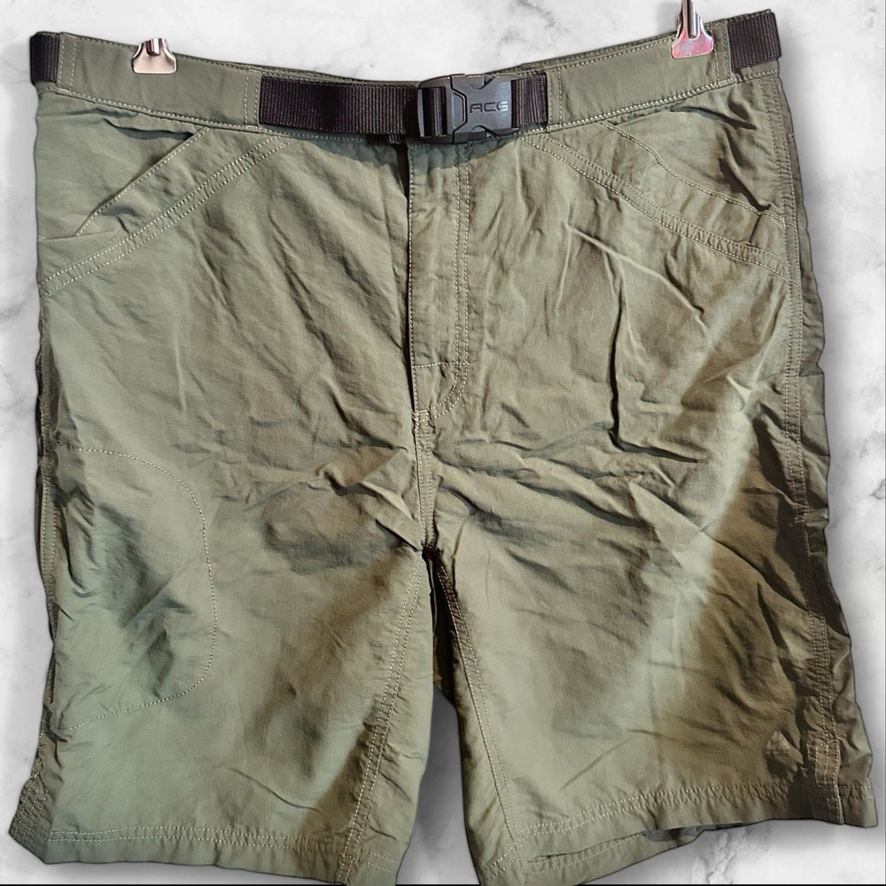 Nike ACG Nylon Belted Shorts Men's 34 Green Lightweight Tactical Outdoor